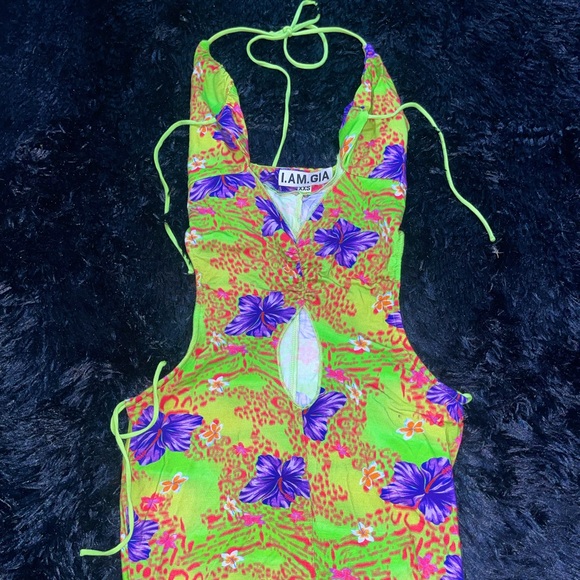 Hibiscus Svana Dress I.Am.Gia XS bodycon sheer swim wear clubwear party colorful - Picture 5 of 5